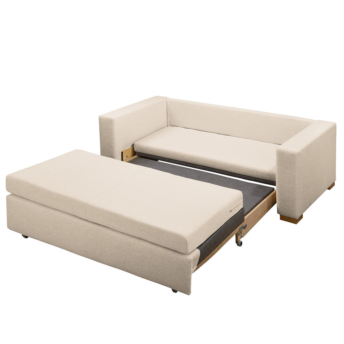SCHLAFSOFA - Hellbraun/Kaschmir, Textil (173/90/90cm) - home24