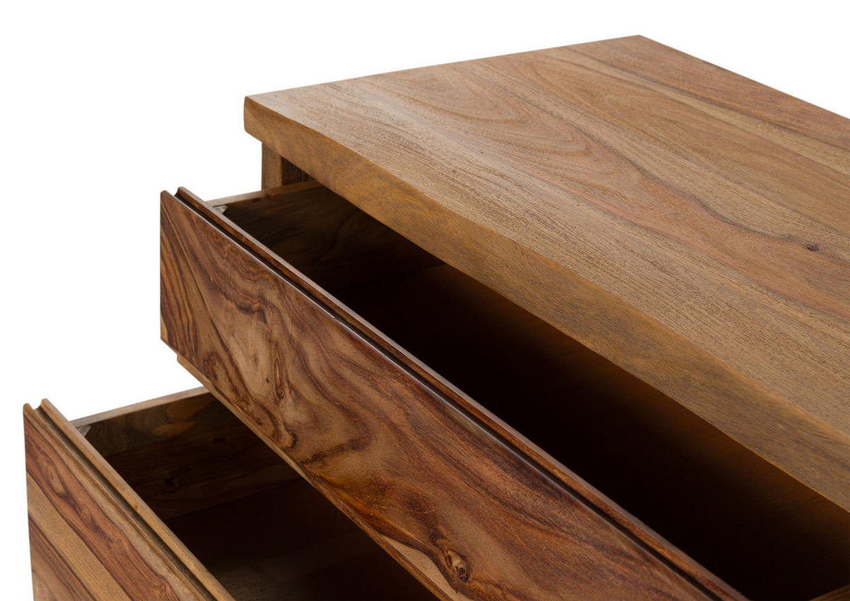 TV-BOARD Sheesham 260x45x50 natur lackiert / sandgestrahlt PURE SHEESHAM #225 - Naturfarben, Holz (45/50/260cm) - Massivmoebel24