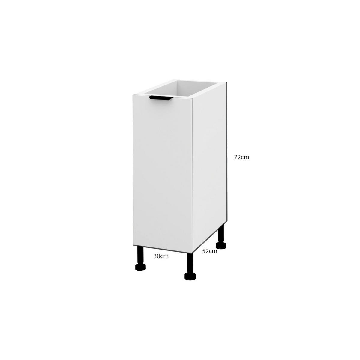 UNTERSCHRANK – 30 cm – KU-D30 – Lunara – Weiß Hochglanz - Weiß Hochglanz, Holzwerkstoff (30/72/52cm) - hi-markt