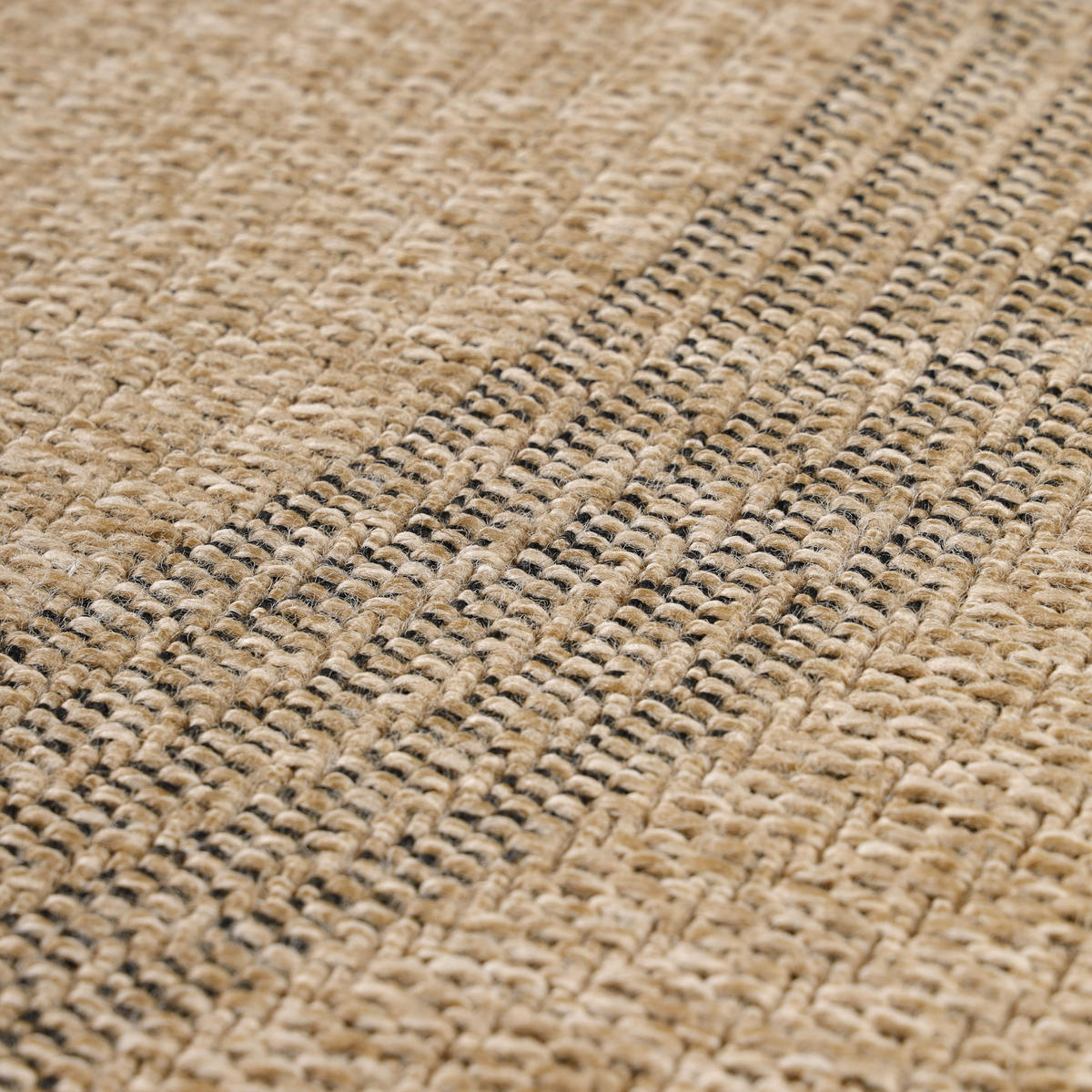 TEPPICH Outdoor Flachgewebe Vintage Polypropylen Balkon Schwarz Rund 80x80 - Schwarz, Textil (80/80cm) - KADIMA DESIGN