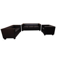 SOFAGARNITUR Schwarz 3er-Set - Schwarz, Textil (400/70/300cm) - MCW