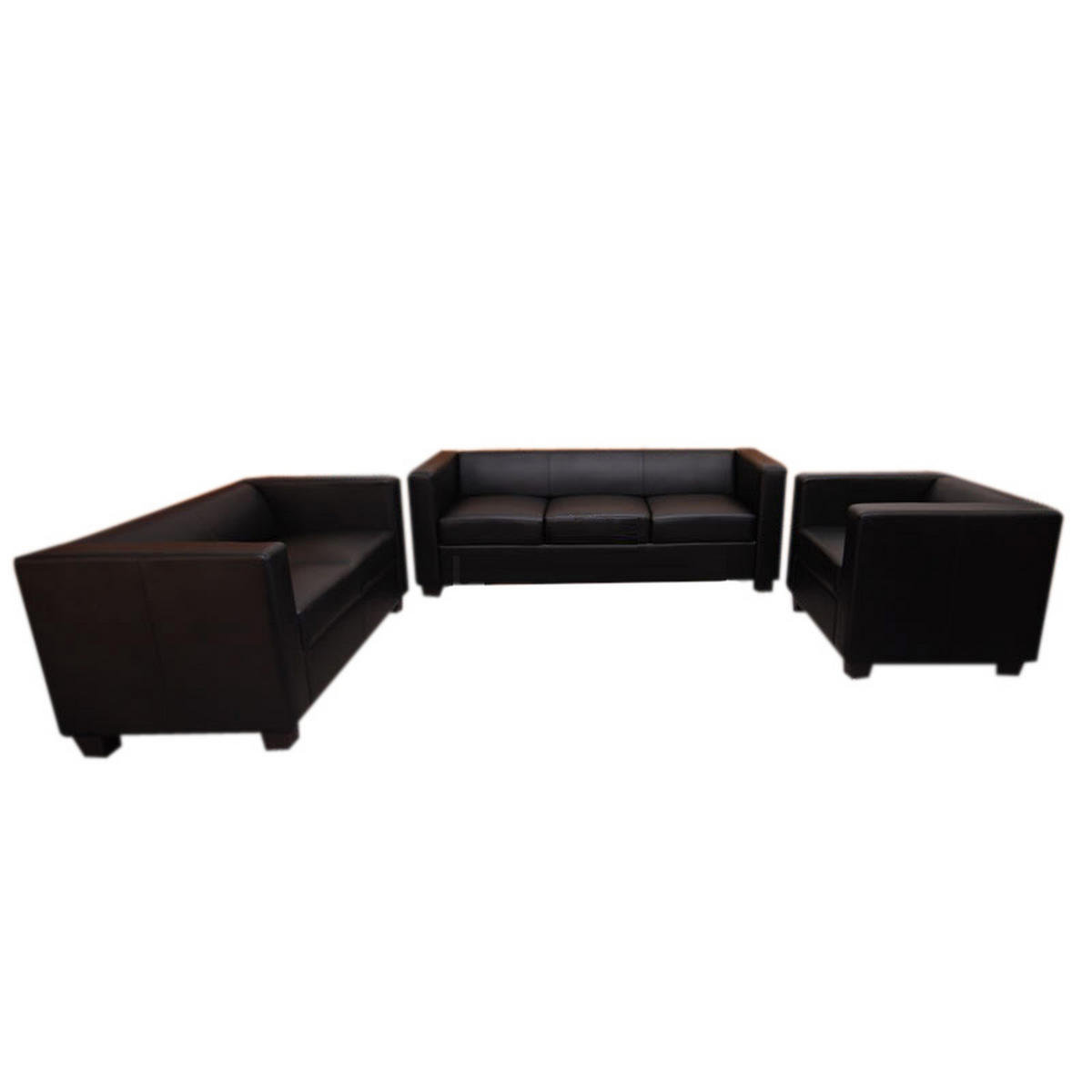 SOFAGARNITUR Schwarz 3er-Set - Schwarz, Textil (400/70/300cm) - MCW