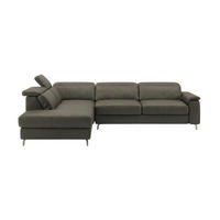 ECKSOFA Ambassador Echtleder Greige - Greige, Leder/Metall (224/272cm)