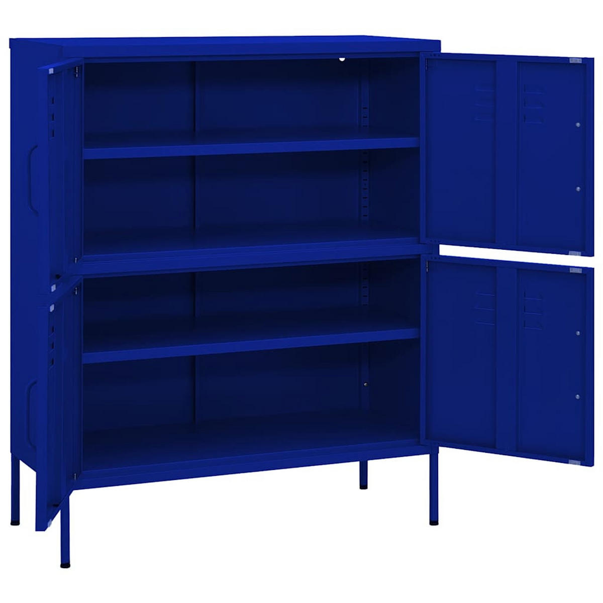 LAGERSCHRANK Marineblau 80/35/101,5 Cm Stahl - Blau, Metall (35/101.5/80cm) - vidaXL