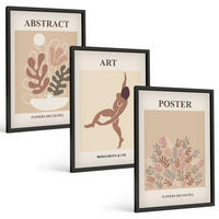 BILDER SET 3er Set - 40x60 cm Schwarzer Rahmen - Matisses stilvolle Kompositionen - Schwarz, Kunststoff (40/60cm) - TULUP