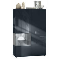VITRINE Morena Einsatz in Avola-Anthrazit - Anthrazit, Holzwerkstoff (91.5/136.5/37cm) - Vladon