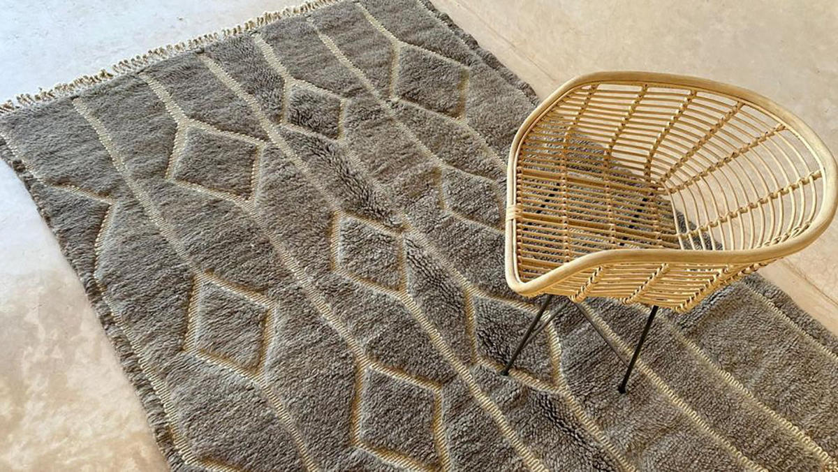 BERBERTEPPICH aus Marokko aus reiner Wolle 200x 300 cm - Grau, Naturmaterialien (200/300cm) - AFK Living