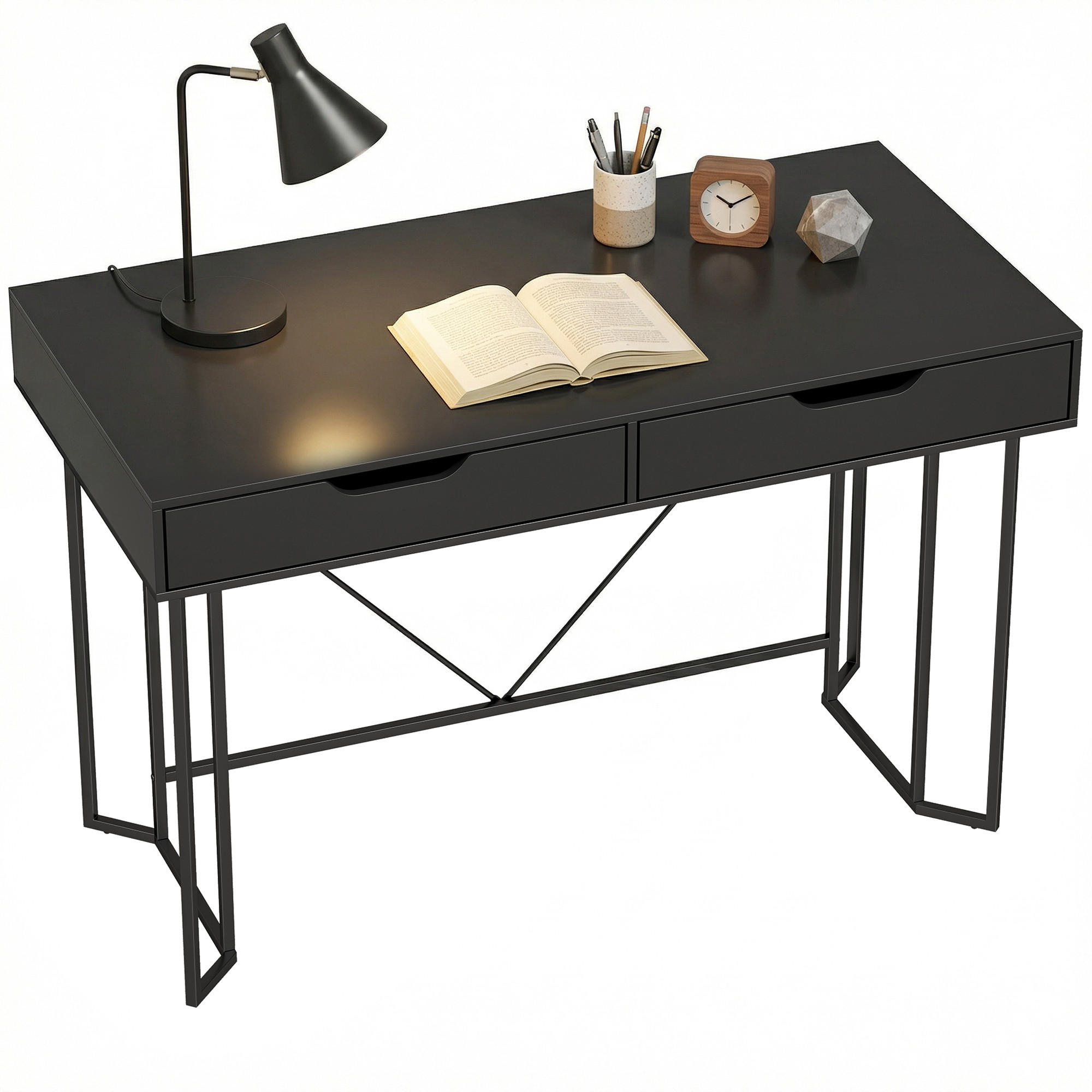 BÜROTISCH Schwarz 1 Stück - Schwarz, Holzwerkstoff (60/120/77cm) - GiPP
