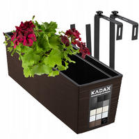 BALKONBLUMENTOPF mit Einsatz und 2 Griffe 56 cm, Mokka - Mokka, Kunststoff (18/56cm) - KADAX