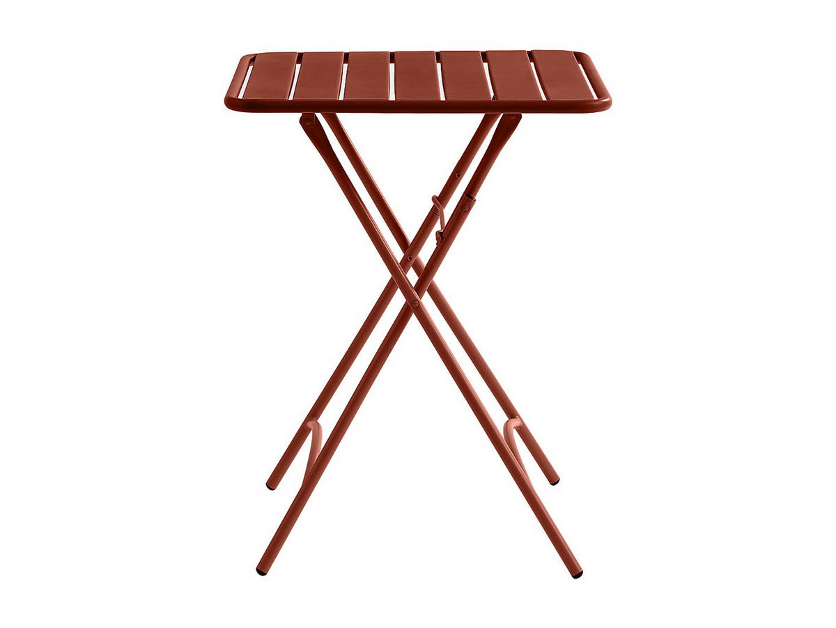 GARTENTISCH quadratisch, klappbar - L. 60 cm - Metall - Terracotta - MIRMANDE von MYLIA - Braun, Metall (60/60/73cm) - Vente-Unique