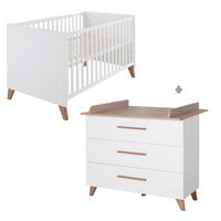BABYZIMMER Ole 2-teilig - Weiß, Holzwerkstoff (110/98/142cm) - Roba