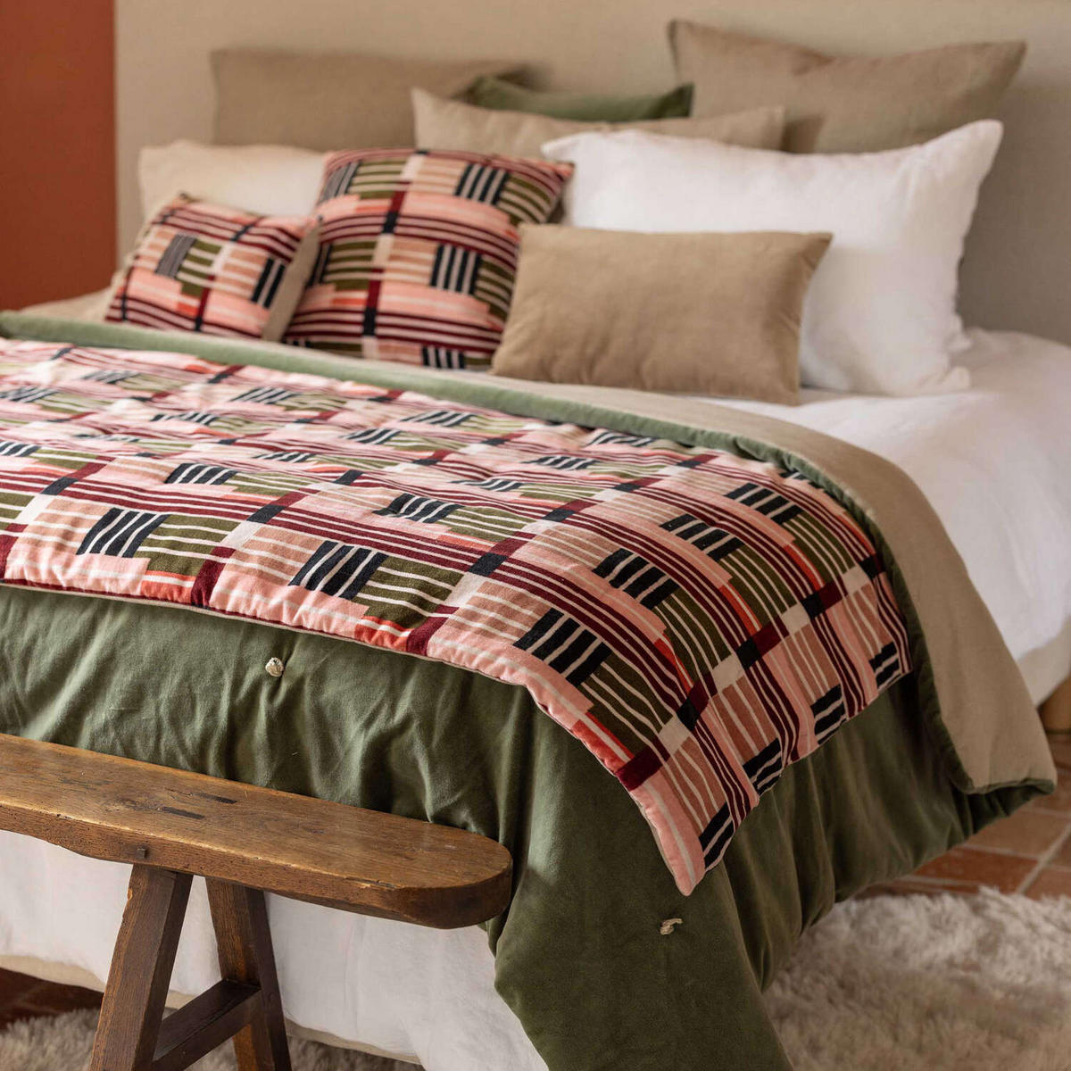 PLAID MIT KNÖTCHENSTICH Elise eisenkraut 140 x 200 cm - Mintgrün, Textil (140/200cm) - Vivaraise