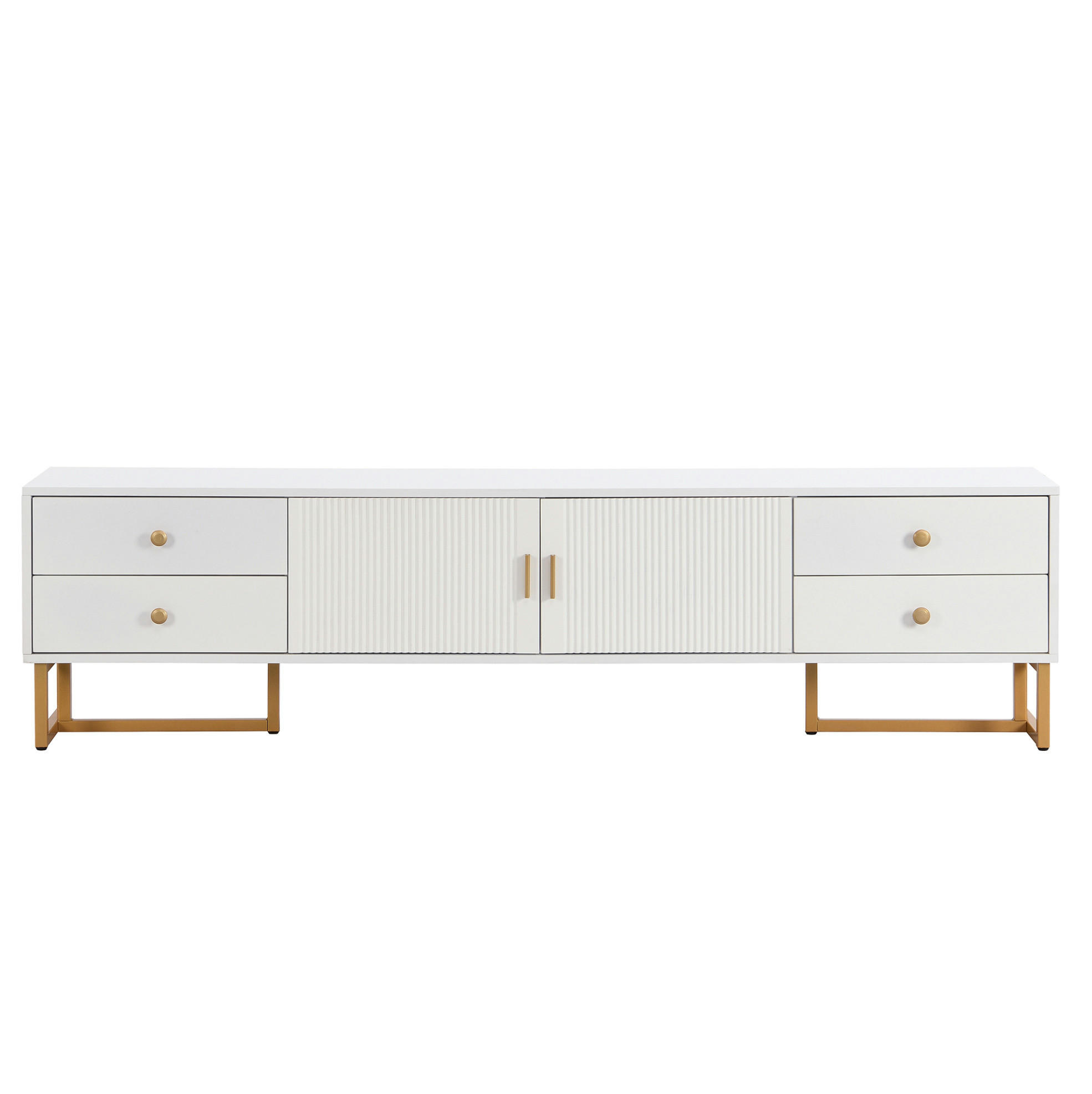 TV-LOWBOARD 175/30/46 cm mit 4 Schubladen und Soft-Close-Türen - Weiß, Holzwerkstoff (175/46/30cm) - BEAOK