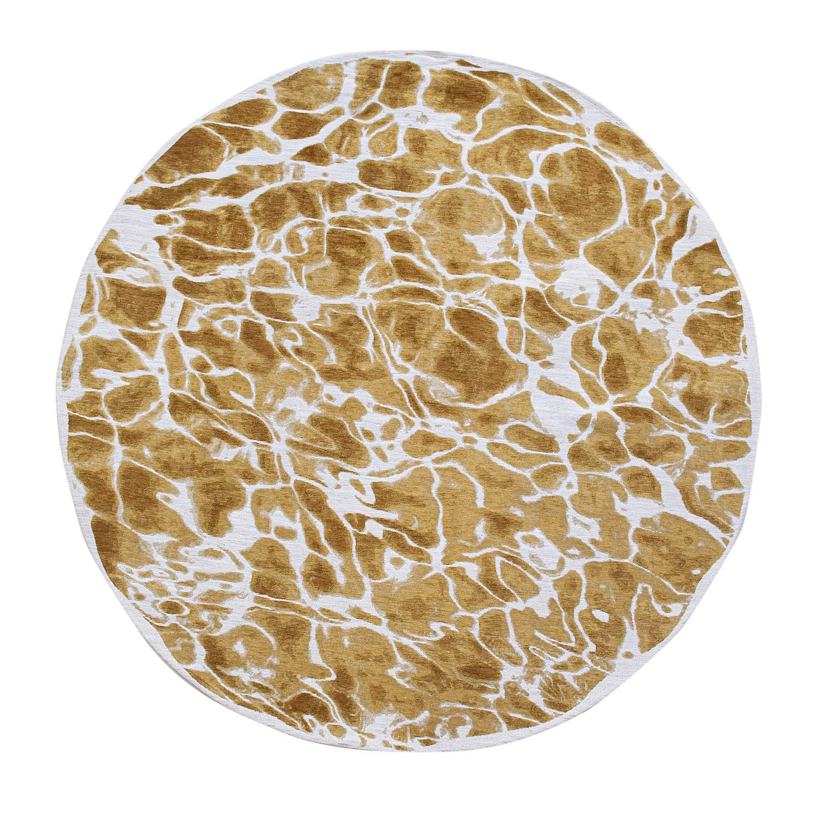 TEPPICH Saffron Meditation Swim 140/140 cm - Gelb, Kunststoff/Textil (140/140cm) - Louis De Poortere