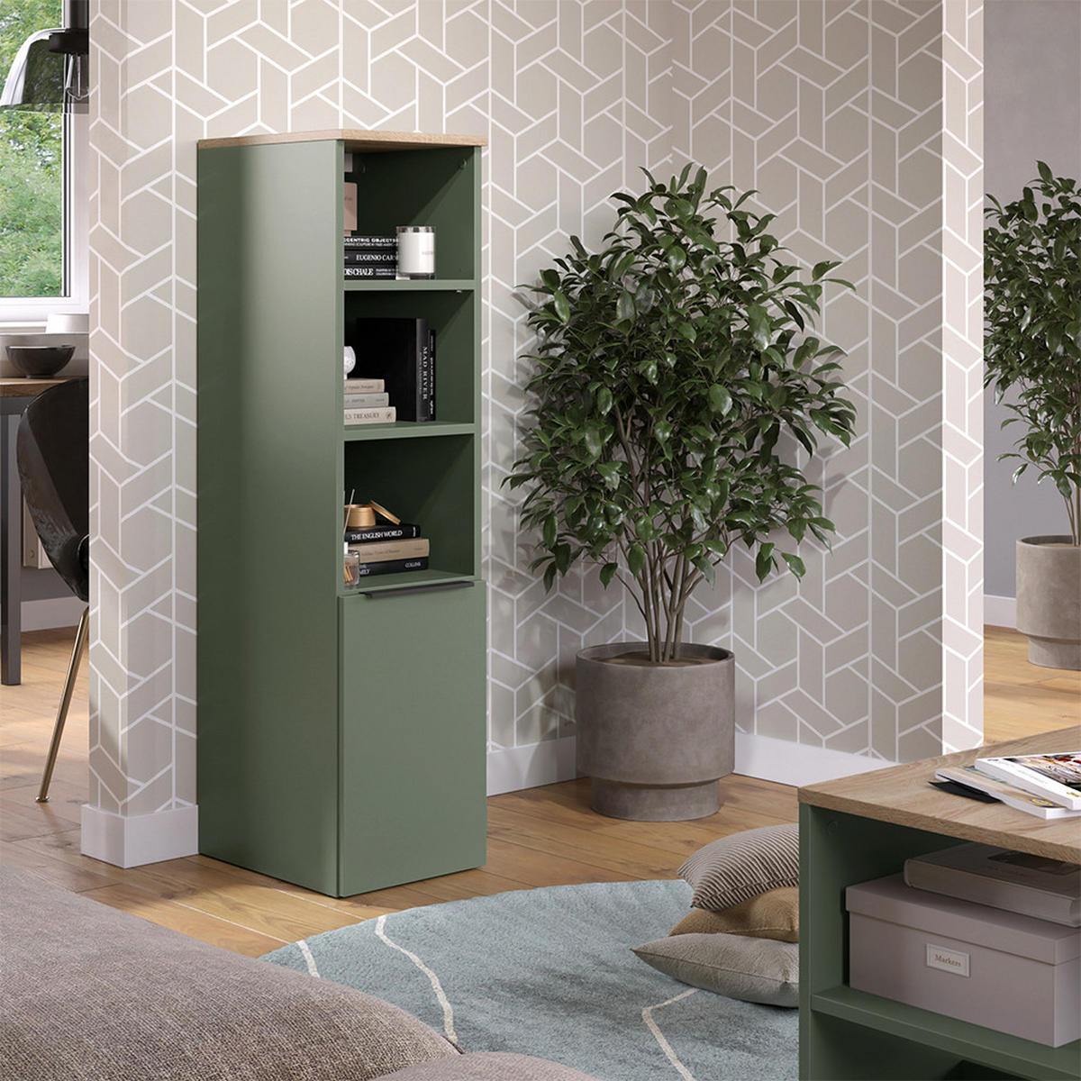 UNIVERZÁLNÍ SKŘÍŇ Wido Zelená - zelená barva, kompozitní dřevo (30.2/120/40cm) - Vicco