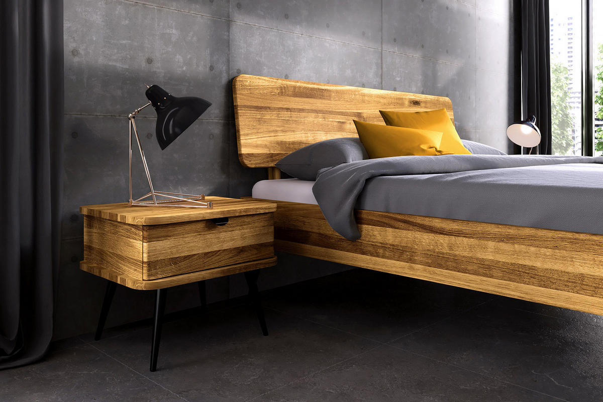 NACHTTISCH LINA - Wildeiche, Holz (50/42/41cm) - byoak