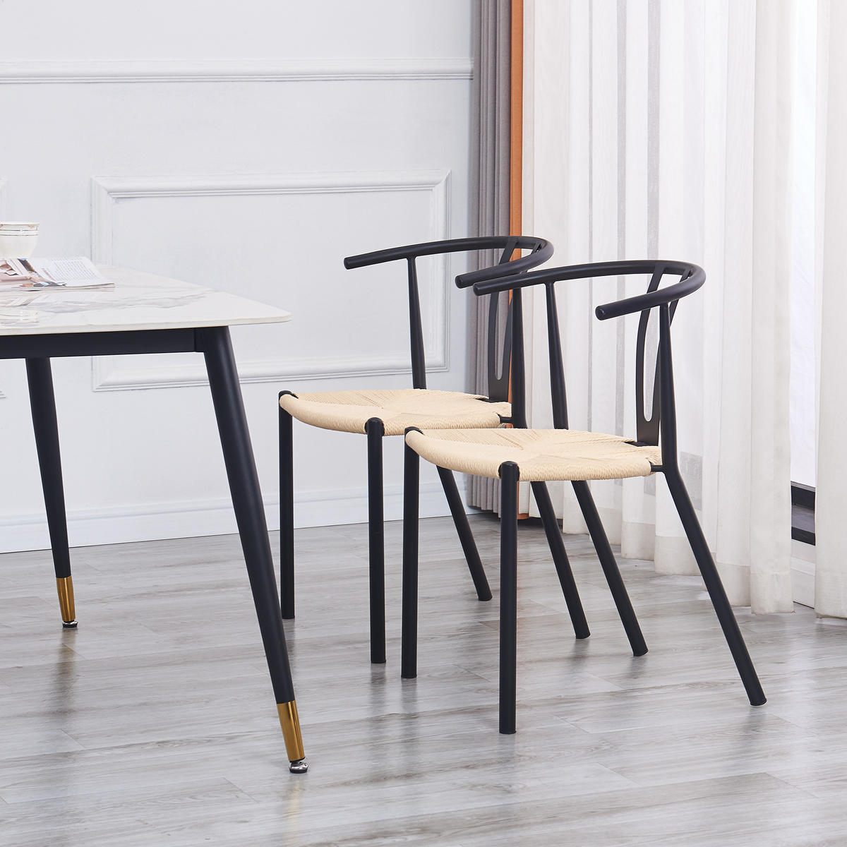 STUHL 2er-Set Kunstleder Schwarz - Schwarz, Textil (50.5/78.5/57cm) - Nordlys