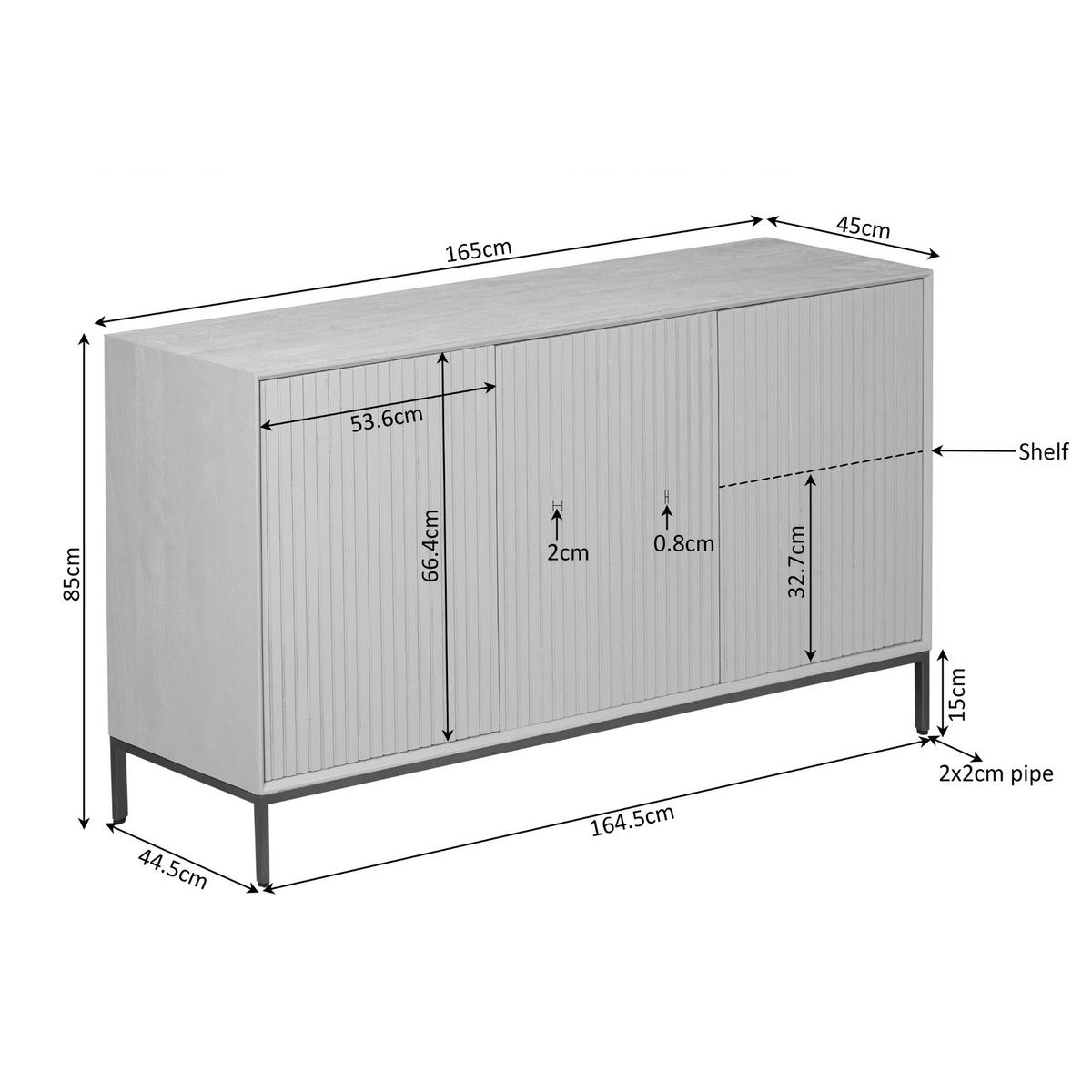 SIDEBOARD Madison Braun 45/165/55 cm - Braun, Holz (165/55/45cm) - Starfurn