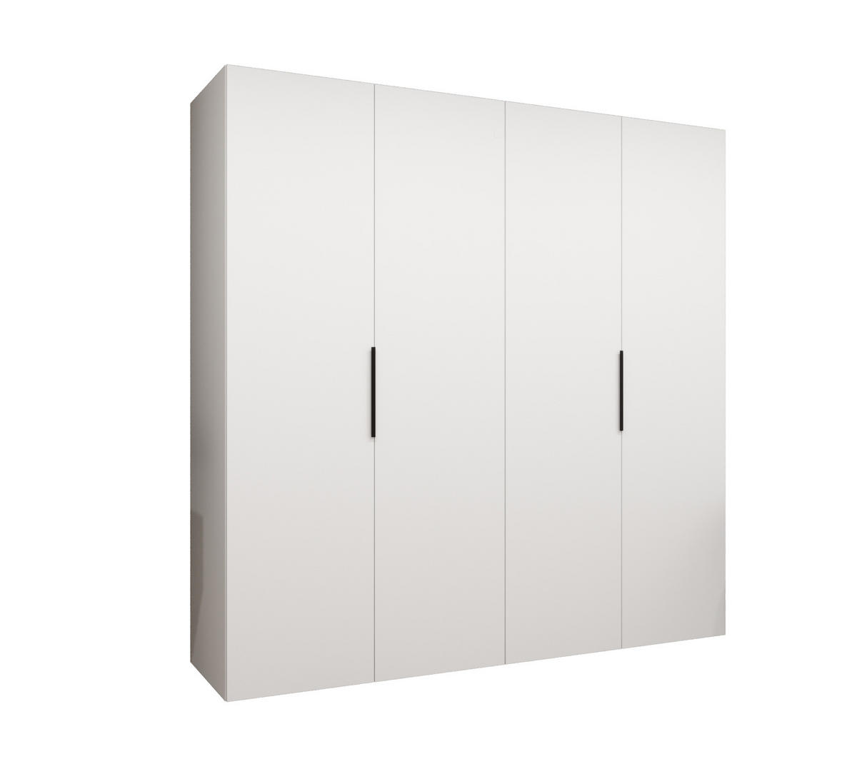 DREHTÜRENSCHRANK 202/200/52 4-türig - Schwarz/Weiß, Holz (200/202/52cm) - MÖBEL KRYSPOL