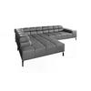 ECKSOFA NELSON Anthrazit Leder Relaxfunktion - Anthrazit/Schwarz, Leder/Metall (321/216cm) - KAWOLA