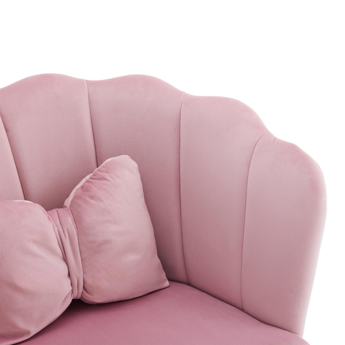 SESSEL-SET 2-teilig in Pink aus Samt mit Blütenblatt-Rückenlehne,633/58/77 cm - Rosa, Textil (633/77/58cm) - BEAOK