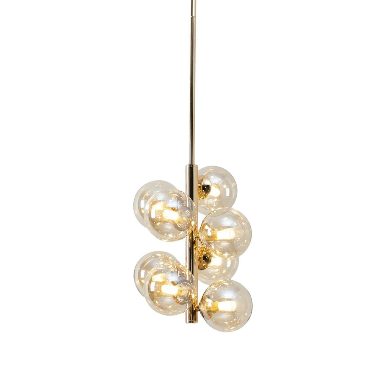 HÄNGELEUCHTE Ambrosia, Roségold und bernsteinfarben, 35cm - Roségold, Glas (26/26/35cm) - KOSILUM