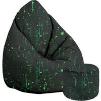 SITZSACK PEARSHAPE MIT FUßSTÜTZE Velvet 2-tlg Cyberpunk M - Jadegrün, Textil (70/120/70cm) - Dreamroots