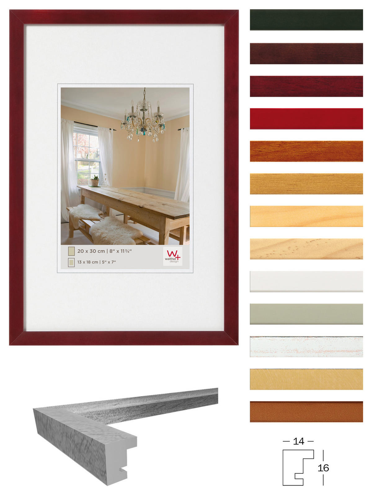 BILDERRAHMEN Peppers Holzrahmen 30x40 Eiche - Eichefarben, Holzwerkstoff (31.8/42/1.7cm) - walther design