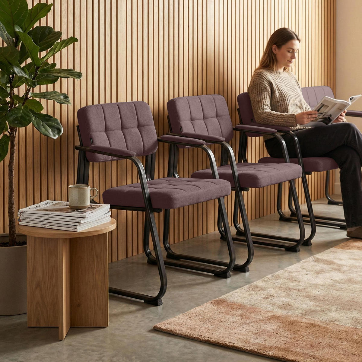 ARMLEHNENSTUHL Stoff braun - Braun, Textil/Metall (59/84/58cm) - CLP