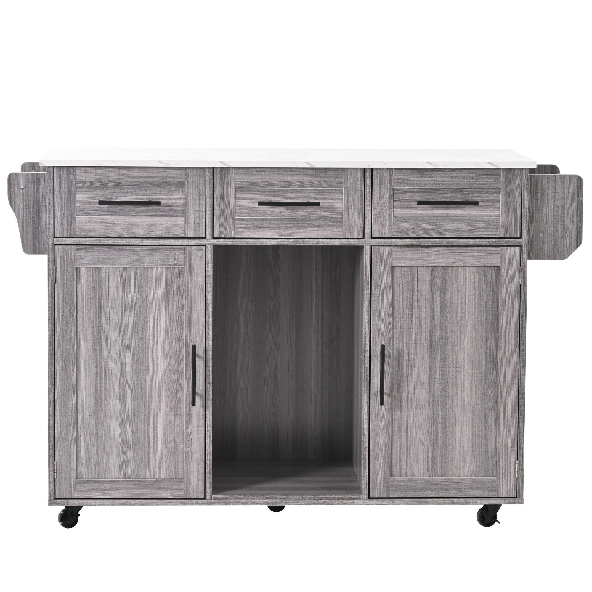 KÜCHENINSEL Grau 139/46/91.5 cm - Grau, Holzwerkstoff (139/91.5/46cm) - PANGIVO