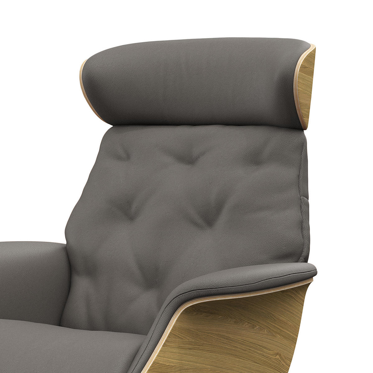 RELAXSESSEL - Echtleder - Chromfarben/Grau, Leder/Metall (83/110/83cm) - home24