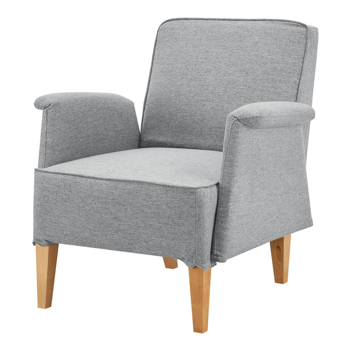 POLSTERSESSEL Diespeck Textil Hellgrau - Hellgrau, Textil (78.5/82/77cm) - [en.casa]