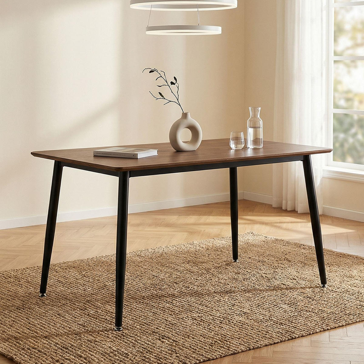 ESSTISCH NORA nussbaum - Nussbaumfarben, Holzwerkstoff/Metall (80/120/75cm) - IDIMEX