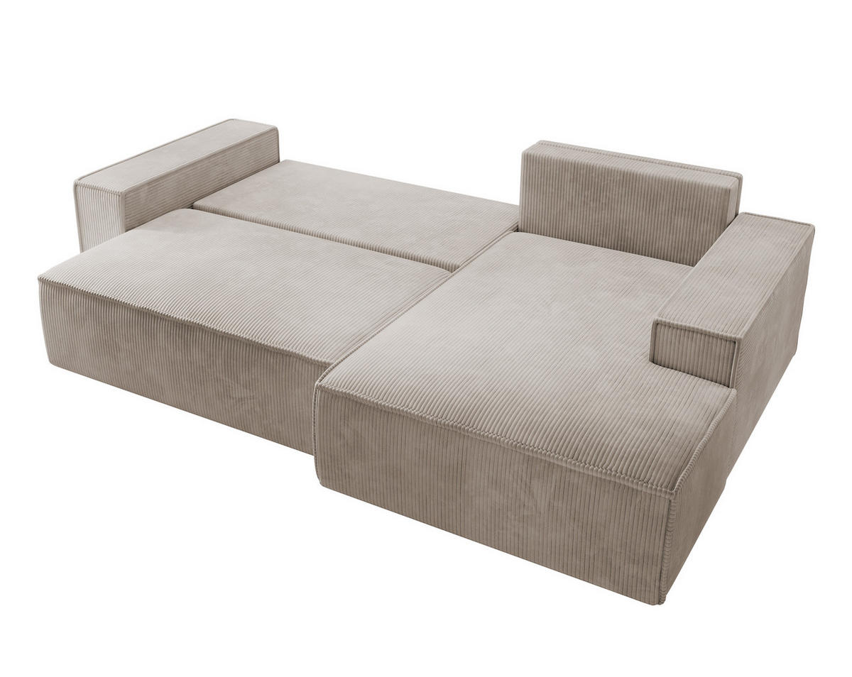 ECKSOFA Farese Beige Cord - Beige, Textil (267/167cm) - Selsey