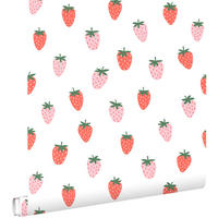 TAPETE Erdbeeren 50 x 900 cm - Weiß, Papier (50/0.1cm) - ESTAhome