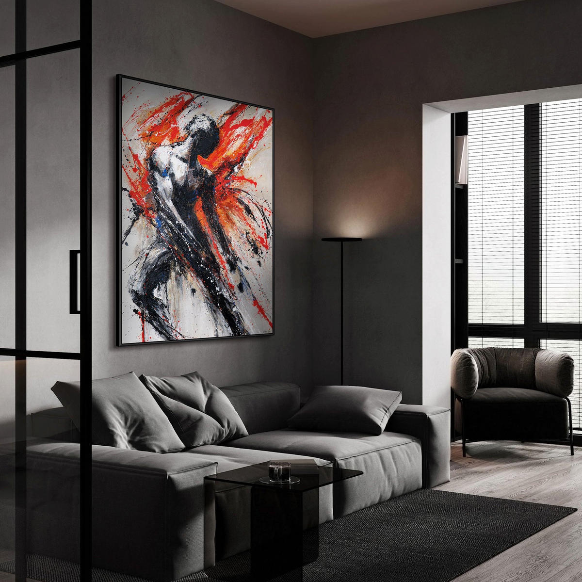 GEMÄLDE Innere Kraft Schattenfugenrahmen Schwarz 140x100 cm - Schwarz, Holz (140/100cm) - YS-art gallery