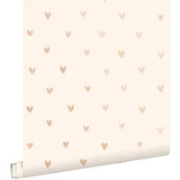 TAPETE Herzchen 53 cm x 10.05 m - Goldfarben, Papier (53/0.1cm) - ESTAhome
