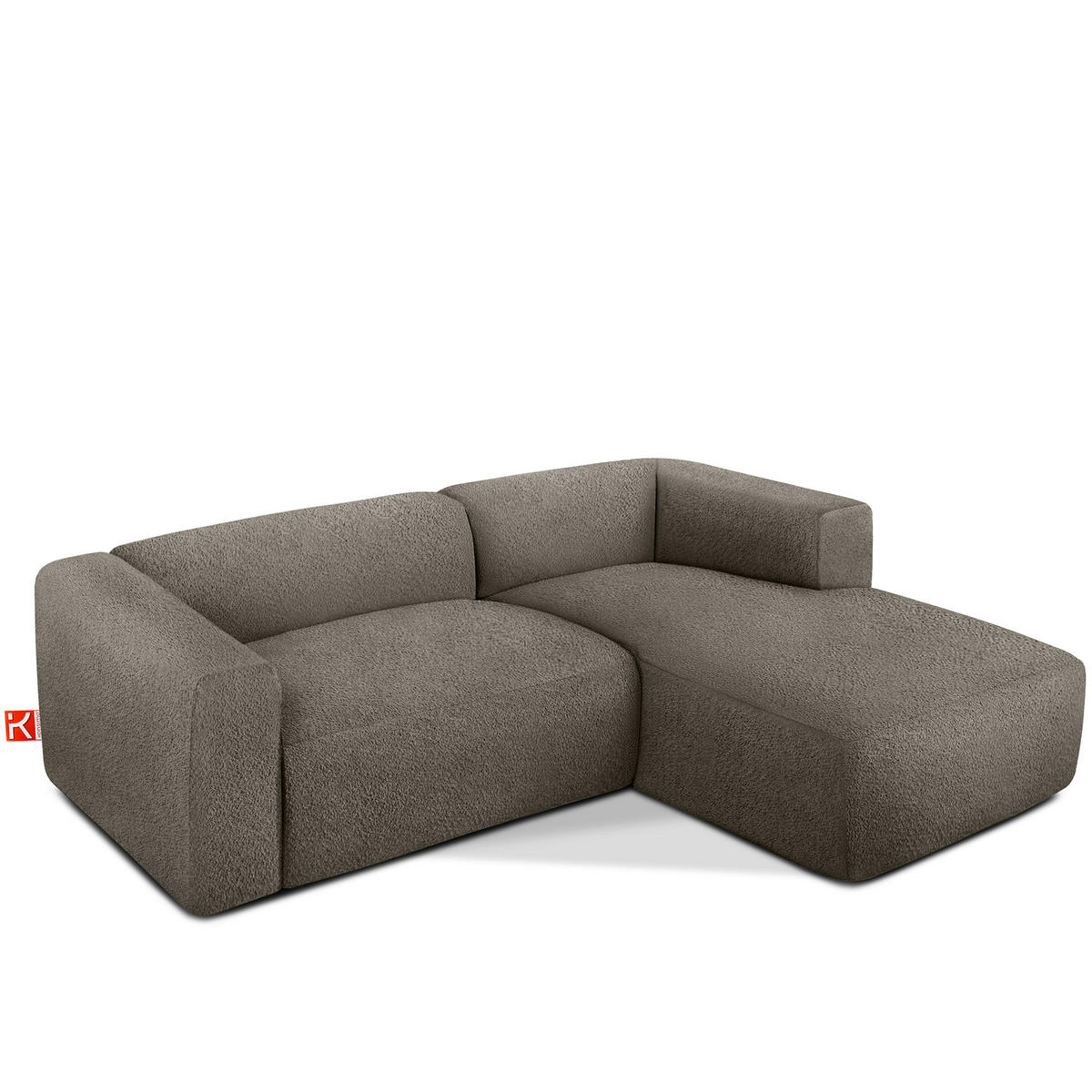 ECKSOFA RECHTS BUFFO, kühles Braun - Braun, Holz/Holzwerkstoff (225/176cm) - KONSIMO®