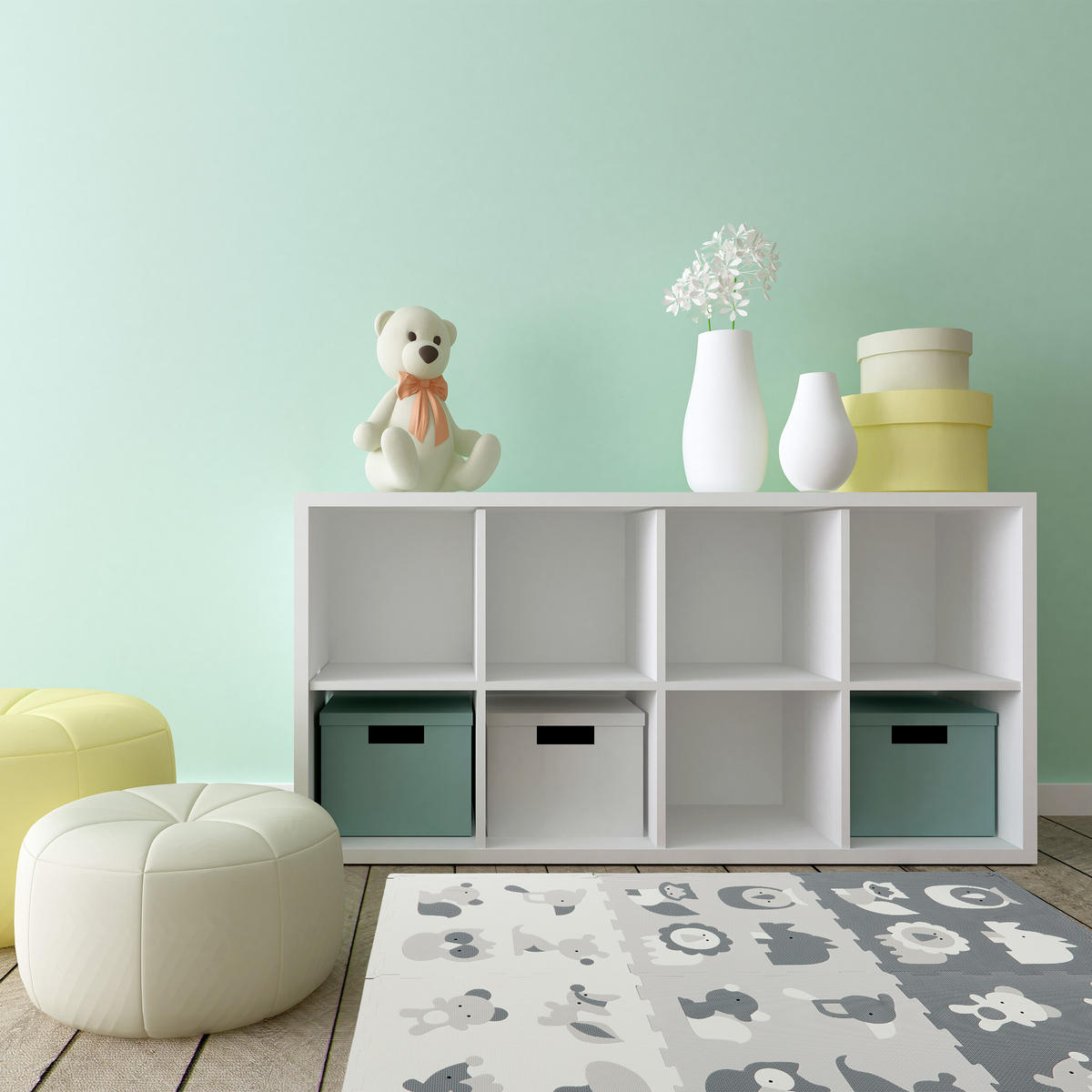 18-DIELNA padenková matná - viacfarebná, textil (50/50cm) - Relaxdays