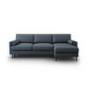 AUSKLAPPBARES-ECKSOFA rechts mit Container Scott aus strukturiertem Stoff blau 5 Sitzplätze - Blau, Textil (142/212cm) - Micadoni