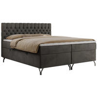 BOXBETT GRIMALDI 200/200 Dunkelgrau Velvet - H4 - Dunkelgrau, Holz/Textil (200/200cm) - MKS