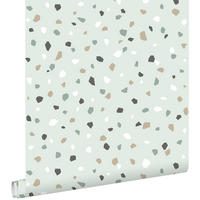 TAPETE Terrazzo-Motiv 53 cm x 10.05 m - Grün, Papier (53/0.1cm) - ESTAhome