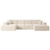 WOHNLANDSCHAFT SIERRA-U - 344x165x73 cm Beige Cord - Beige/Schwarz, Holzwerkstoff/Kunststoff (344/73/165cm) - ALTDECOR