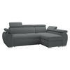 ECKSOFA Boston Mini, Seite: Rechts - 2R+LC - Chromfarben/Grau, Holz/Textil (255/170cm) - MIRJAN24