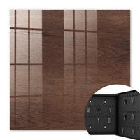 SCHLÜSSELBOX Schwarz 30x30 cm- Türöffnung nach rechts - Braunes Holz - Braun, Metall (30/30/5cm) - TULUP