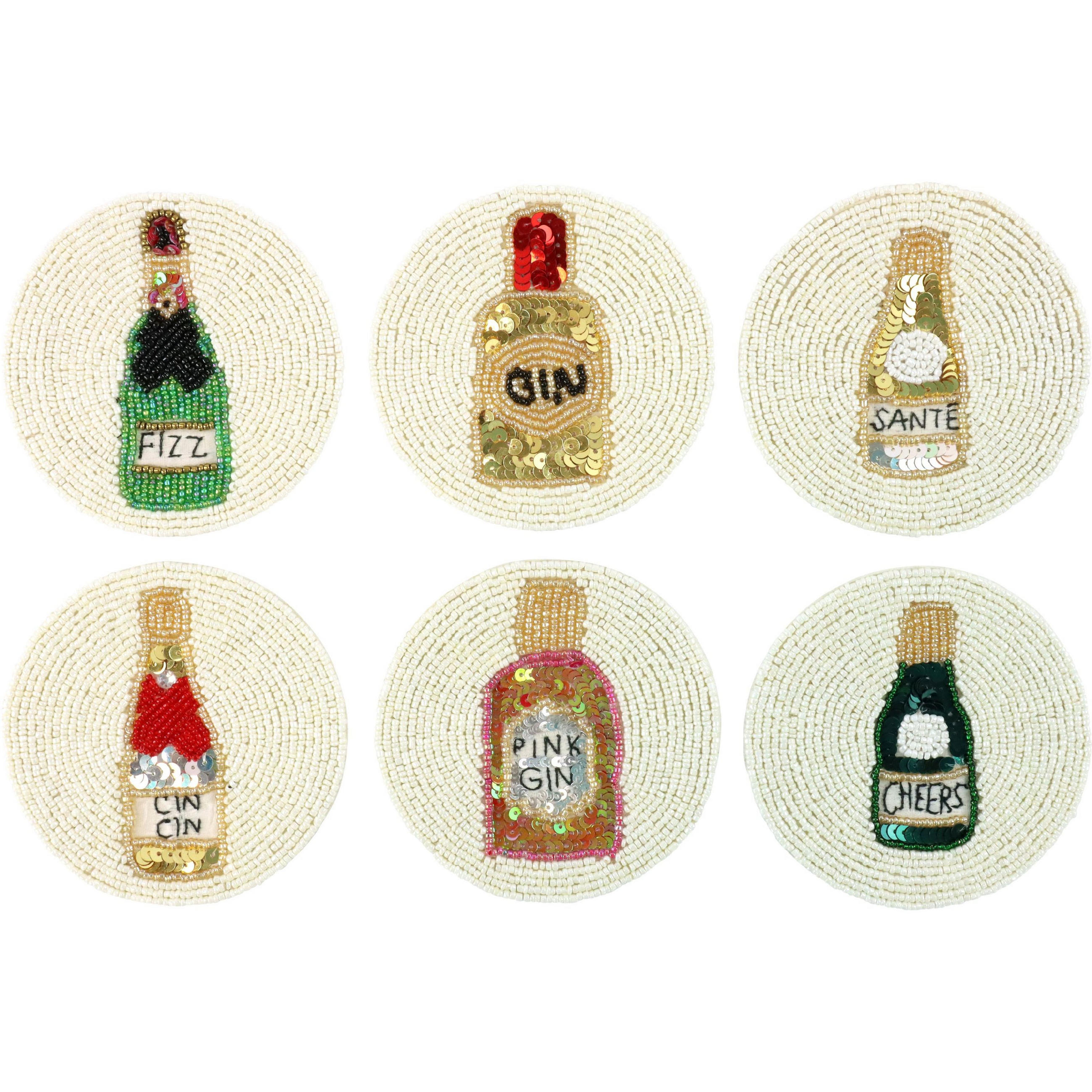 DEKOOBJEKT Bottles 6er Set 10 cm - Multicolor, Textil (10/1/10cm) - FURNARO