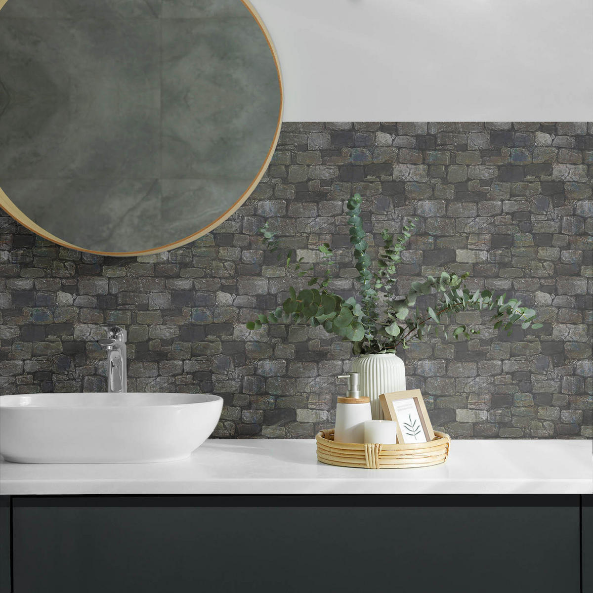 WANDPANEEL 120x60 cm selbstklebend Rocassa - Grau, Kunststoff (60/1.6/120cm) - Wallfluent