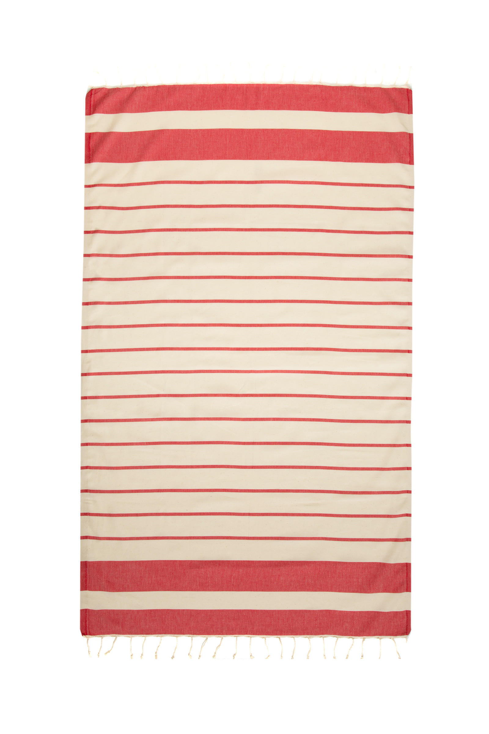 HAMAMTUCH Gestreift 100% Baumwolle 100x180 Rot - Rot, Textil (180/100cm) - Villa Möbel