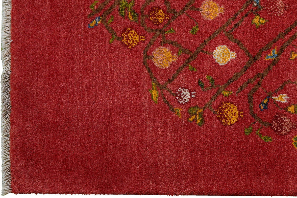 TEPPICH Rizbaf Rot 200/147 cm Schurwolle - Rot, Textil (147/200cm) - Looma