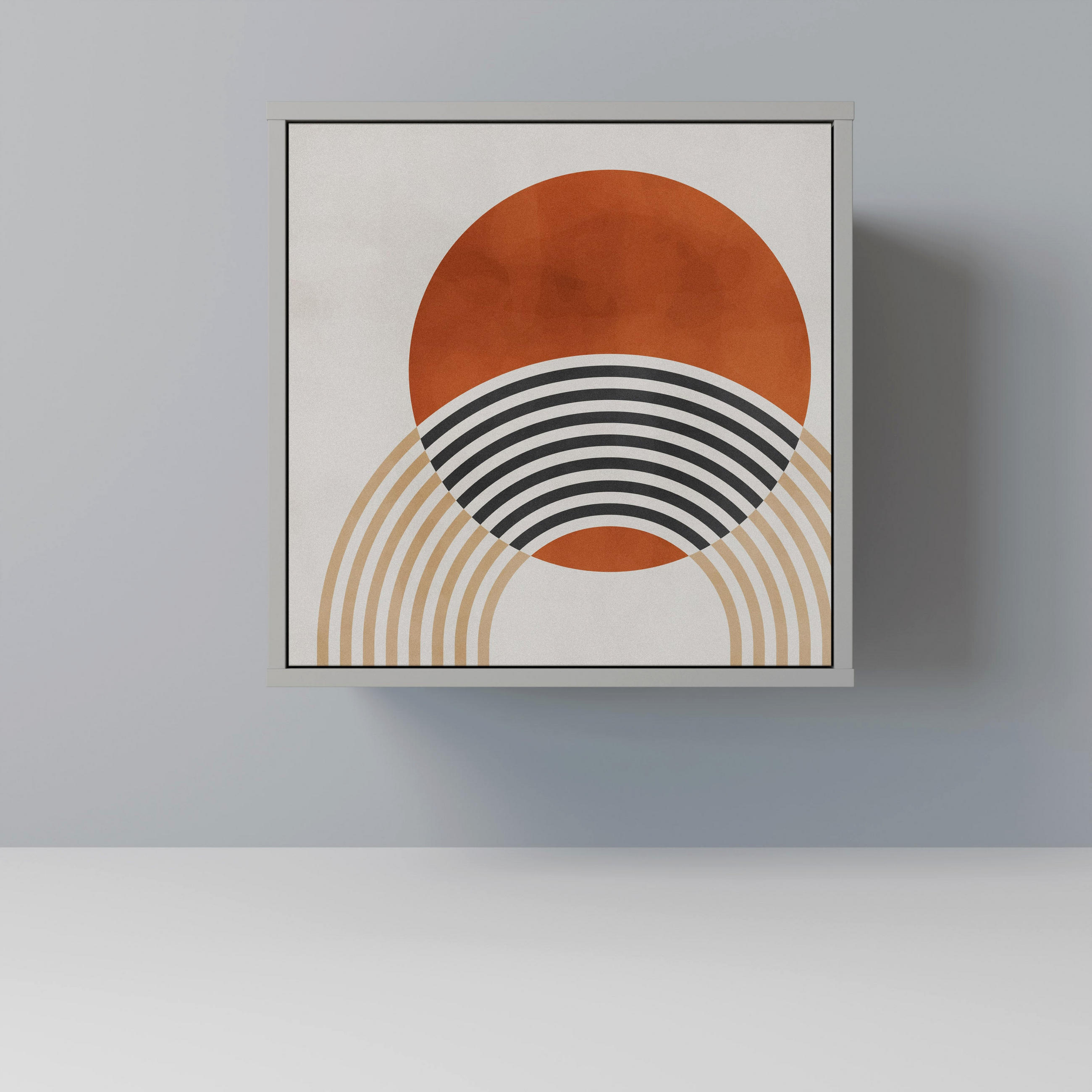 SIDEBOARD SPACE AROUND, Grau, 57,5x42x57,5 cm, Ohne Füße - Multicolor/Grau, Holzwerkstoff (57.5/57.5/42cm) - SpaceRebels